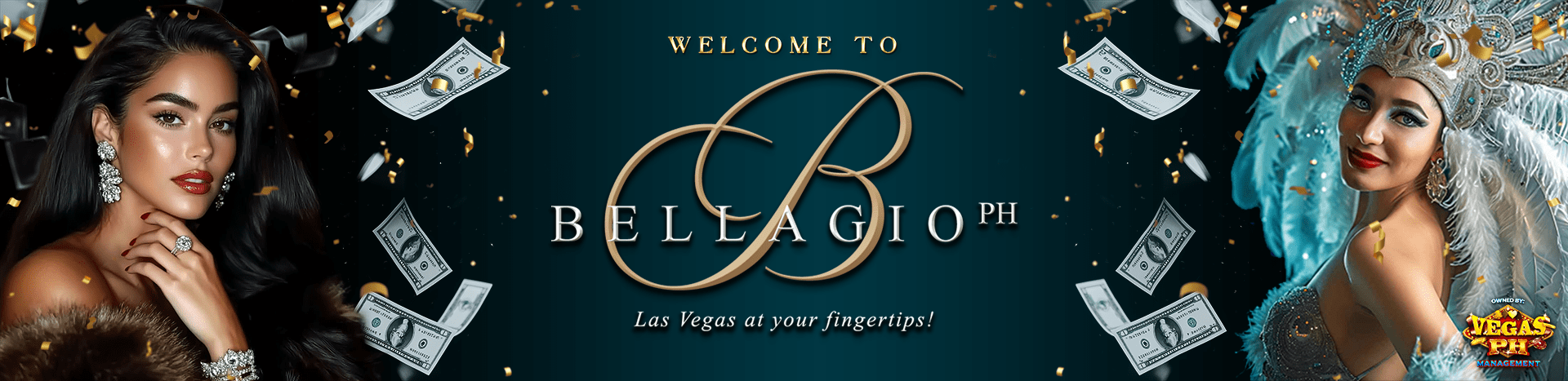 Main banner showing Bellagio PH platform with GCash and Maya support